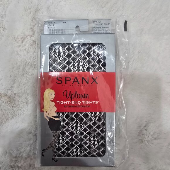 SPANX Uptown Tight-End Tights Diamond A Dozen Size A Black NEW 2456 bodyshaping - Picture 1 of 3
